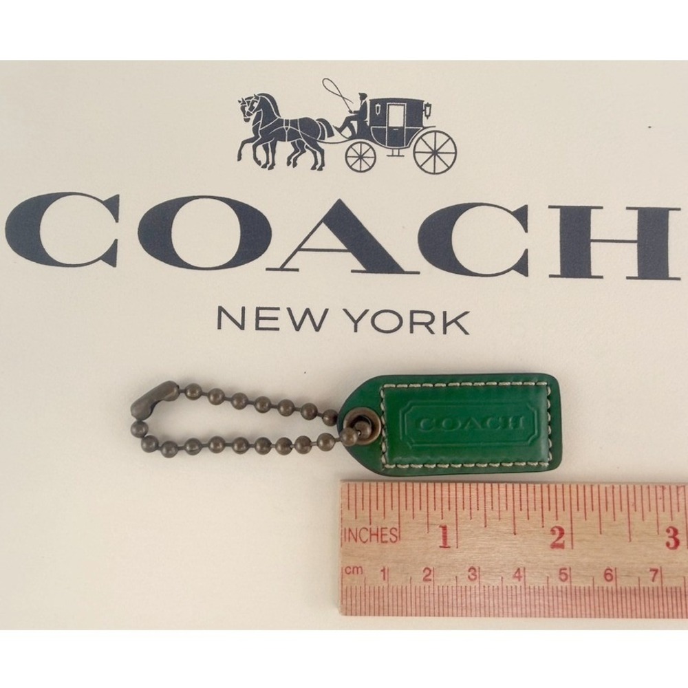 Vintage|Small| Kelly Green Coach Purse Hang Tag Charm 2" x 3/4"